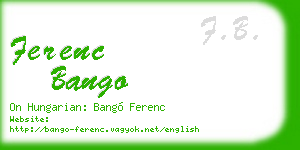 ferenc bango business card